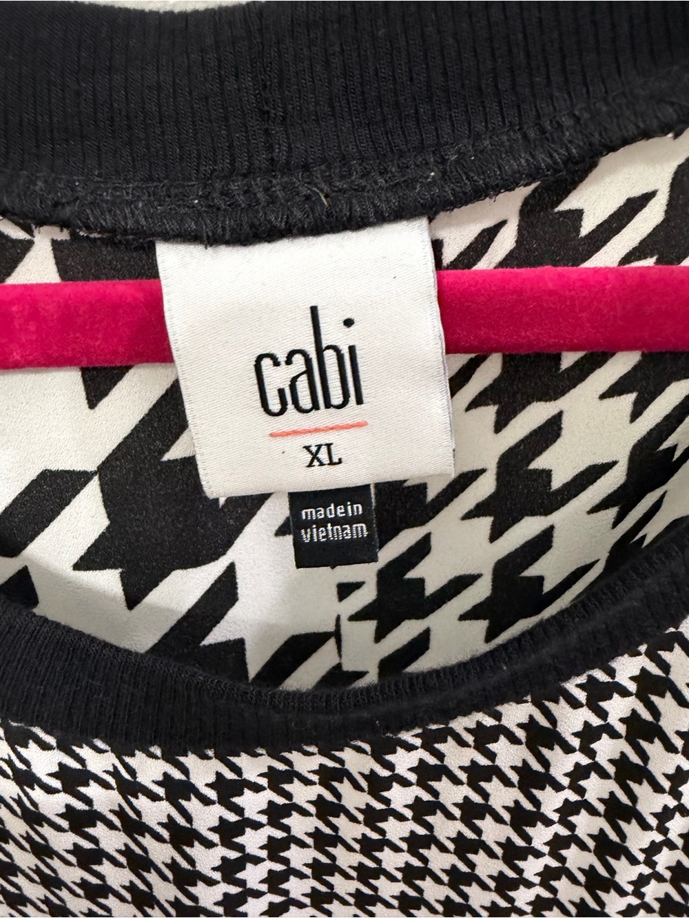 CAbi Black & White Patchwork Houndstooth Sleeveless Tank - Picture 2 of 2